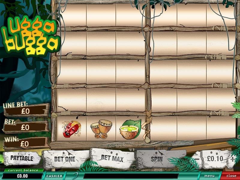 Ugga Bugga Hold Feature in action with symbols locked across rows