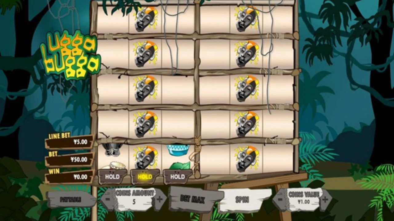 Ugga Bugga bonus features overview showing the multi-spin mechanic and symbol hold system